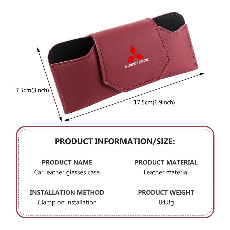 kycp1 Car Glasses Box Leather Eyeglass Case Sun Visor Lenses Holder Accessories For Mitsubishi Outlander Lancer Cross Colt Xpander