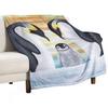 Penguin Family Baby Painting Throw Blanket Shaggy Retros Flannels Kid'S Blankets