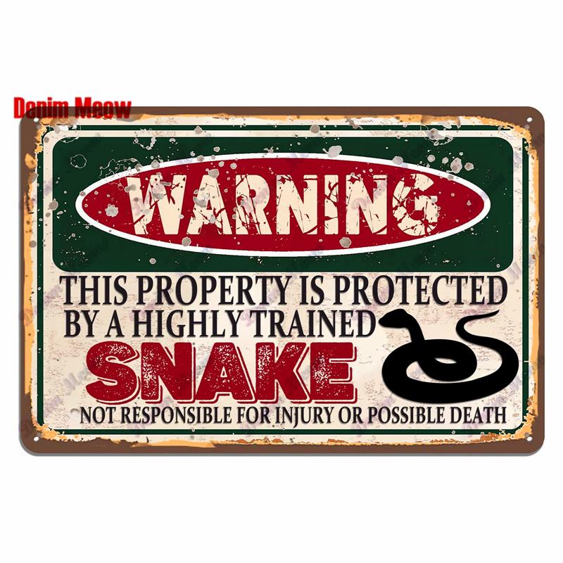 Vintage Warning Funny Animals Metal Sign Chicken Sheep Pig Octopus Wall Poster for Private Wall Painting Decor WY