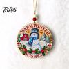 Wood Seasonal Ornaments Wooden Christmas Hanging Decoration, Rustic Santa Claus Snowman Gnome Red Truck Decorations Ornament, Window Wall Decor