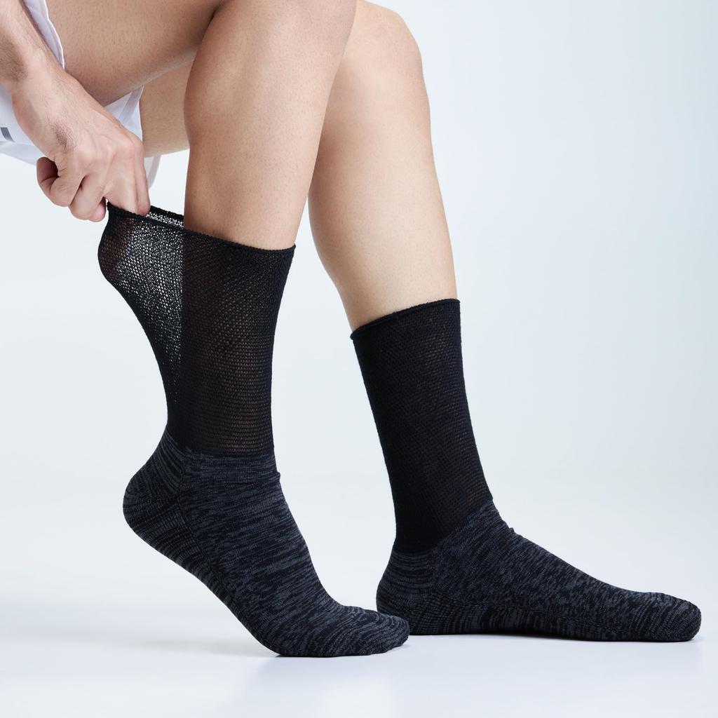 Mint & Oak Padded Diabetic Socks for Men & Women – Black | Breathable Cotton Blend | Blister Protection | Non-Binding Comfort Fit Extra Wide Cuff