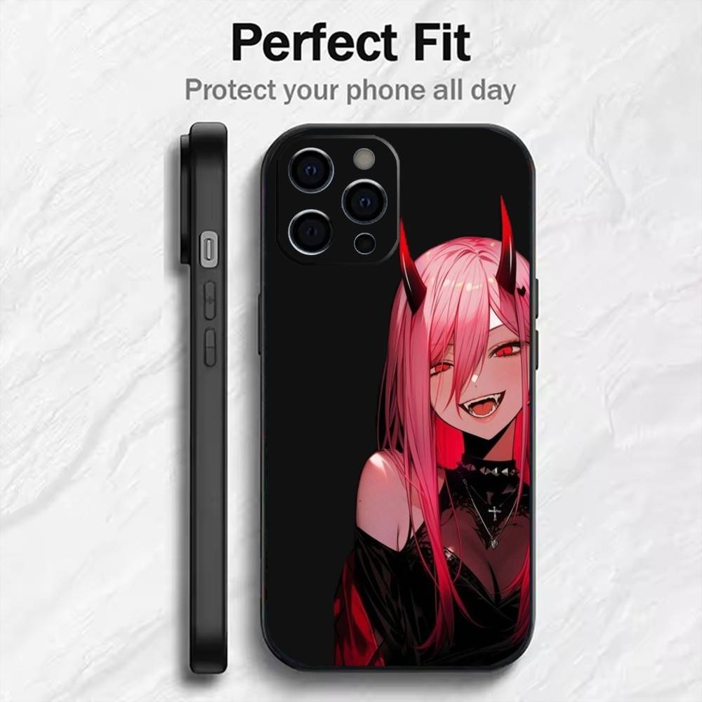 Anime ZERO TWO Phone Case For iPhone17,16,15,14,13,12 Plus,Max Soft Silicone Black Cover