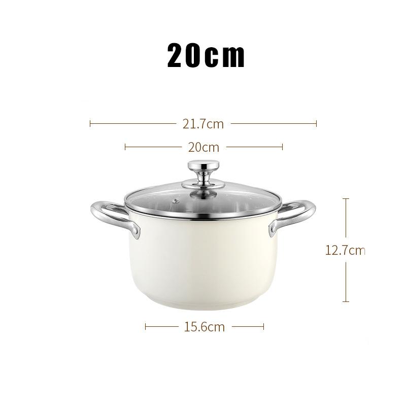 304 Stainless Steel Soup Pot Non-stick Pan with lid Home Hot Pot Induction Cooker Gas Stove Universal Food Supplement Milk Pot