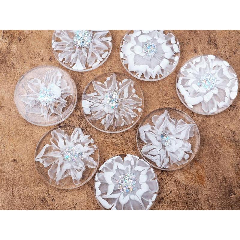 1 Stück DIY Kristall Epoxidharz Form Untersetzer Runde Untersetzer Box Aufbewahrungsbox Spiegel Silikonform für Harz ZH