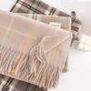 Plaid Scarf Women's Winter New Korean Version Versatile Imitation Cashmere Scarf Couple's Warm Shawl Men's Autumn and Winter