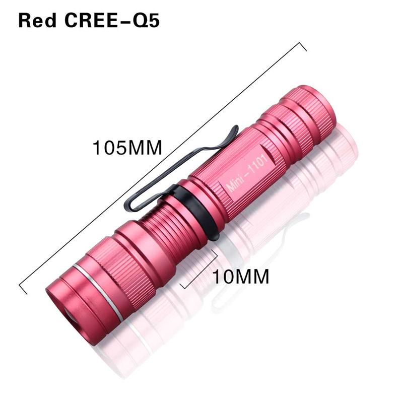LED Mini Torch Flashlight Q5 Portable Flashlights Adjustable Zoom 3 Modes Waterproof For Outdoor Camping Adventure Lights