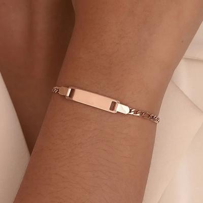 Free Personalized Name Date Bracelet for Women,Stainless Steel Hypoallergenic ,Name Date ID Anniversary Custom Bracelets