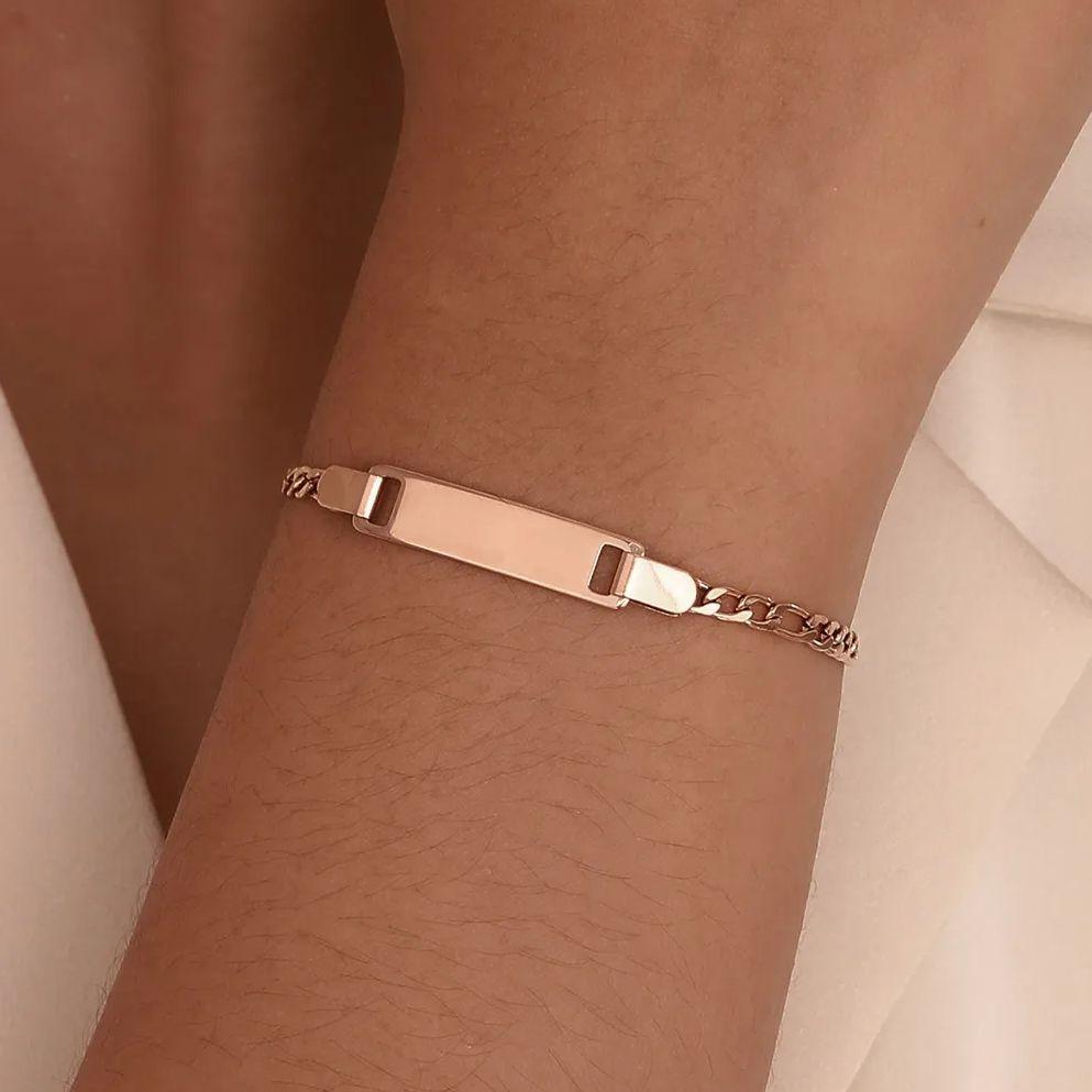 Bracelet Personnalisé Nom Date Gratuit pour Femmes, Acier Inoxydable Hypoallergénique, Bracelets Personnalisés Date Nom ID Anniversaire