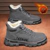 Fashion Men Snow Boots Winter Anti Slip Plush Indoor Warm Cold Proof Snow Boots High Top Platform Lace Up Outdoor Sport Work Boots