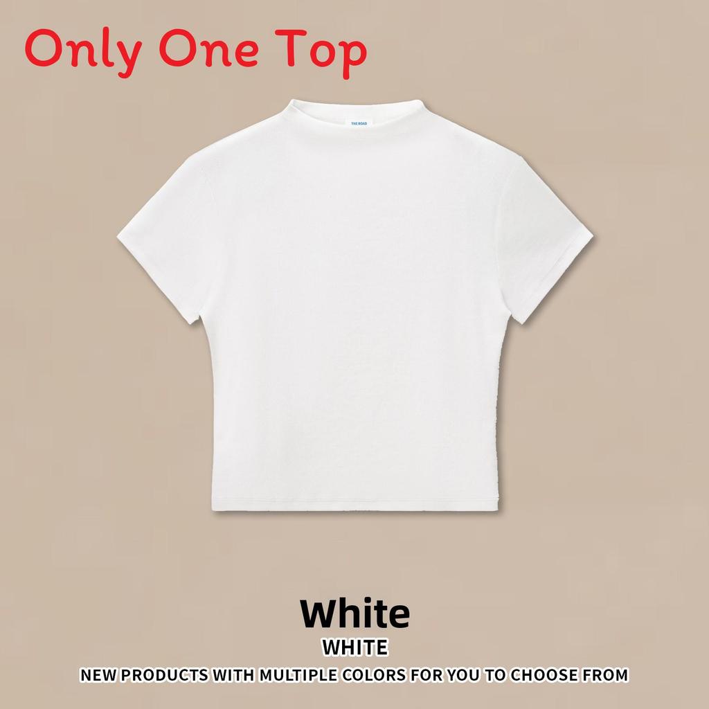 Streetwear Basic T Shirt With Small High Collar For Casual And Sports Use