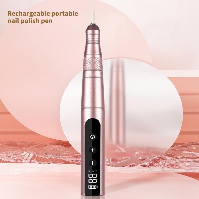 Electric Nails Drill Machine Rechargeable Nails Drill Professional Nails Drill Adjustable Speed for Acrylic Nails