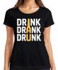 DRINK DRANK DRUNK Bierflasche Party Saufen Kneipe Geschenk Retro Damen T-Shirt