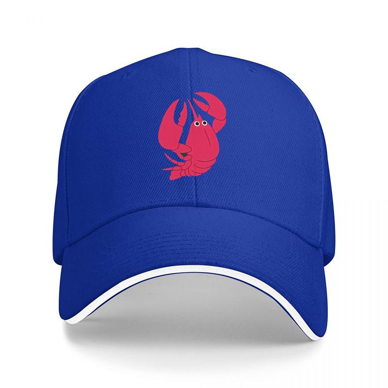 Crawfish Logo Black Baseball Cap with Pink Embroidered Design Adjustable Fit for Outdoor Activities and Casual Wear