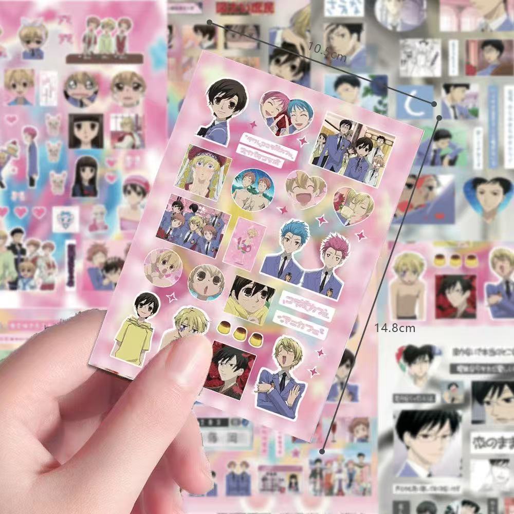 8PC Ouran High School Men's Public Relations Department Cutting Film Stickers Creative Decorative Material Children Sticker Gift