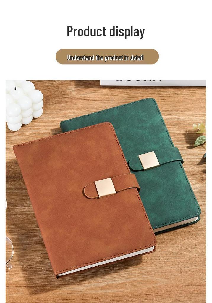 A5 Leather Office Business Diary 2026 Model with Magnetic Buckle Cover