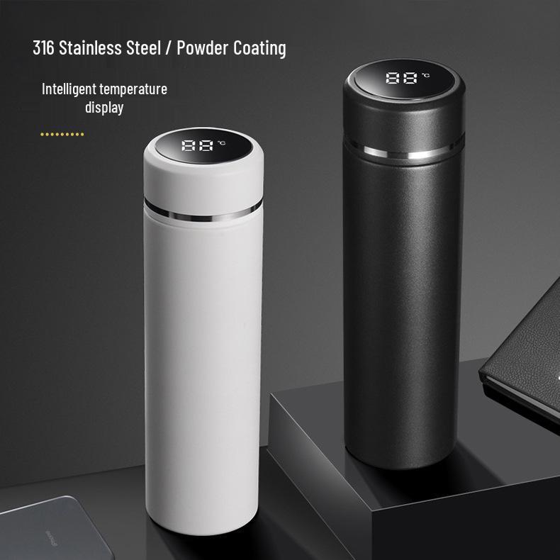 Portable High-End 316 Stainless Steel Insulated Tea Infuser Cup for Men - Engraved Frosted Business Gift