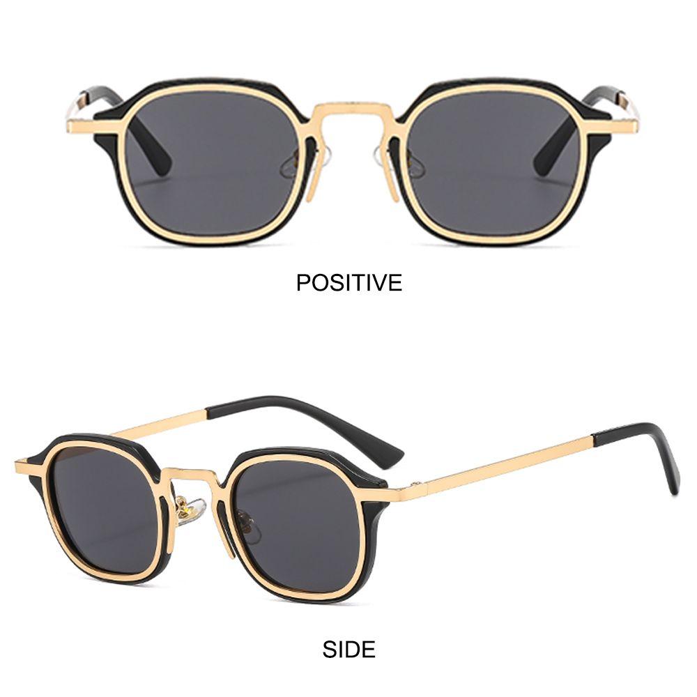 Modische kleine quadratische Sonnenbrille für Damen und Herren, Retro, teebraun, Punk-Shades, Vintage, trendig, Fahrsonnenbrille