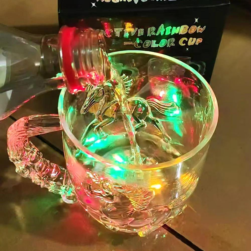 LED Luminous Beer Mug Flash Drinking Cup Color Changing Whiskey Glass Luminous Drinkware Bar Club Birthday Party Supplies