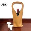 Single Wine Carrier Faux Leather Tote Bag, Portable Pouch, Waterproof Durable Bottle Holder Protector Sleeve for Champagne Beer Bag