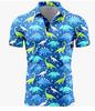 Fun Dinosaur Print Short Sleeve Polo, Casual Stylish Top