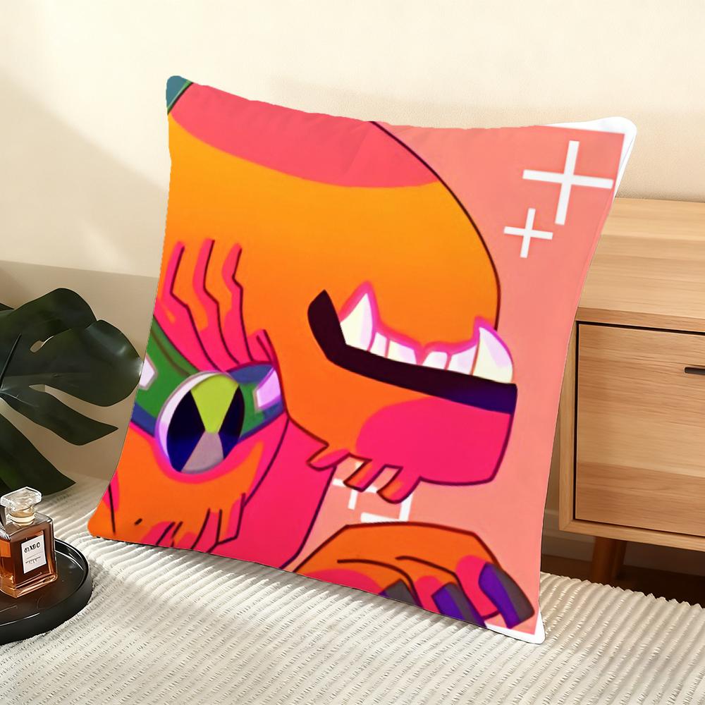 Cartoon BBen Cushion Cover Soft Short Plush Pillow Cover Smooth Cozy Texture Aesthetic Cushion Case Home Decor