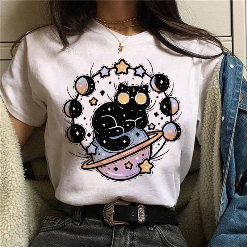 Animals Printing T-Shirt Top Basic Tees Women'S Shirt Short Sleeve Neck Fashion Casual Sport Clothes Harajuku Style High Quality