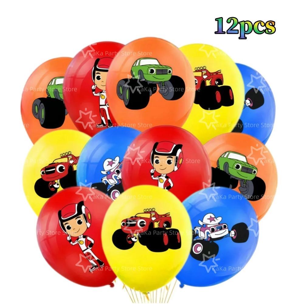 Blaze Monster Balloons Machines Race Car Birthday Party Decoration Tableware Tablecloth Plate Cup Napkin Bag Racing Party Favors