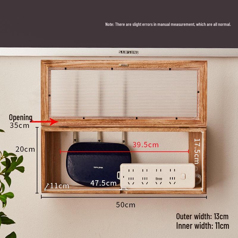 

Wall-Mounted Wireless Router and Cable Organizer Box