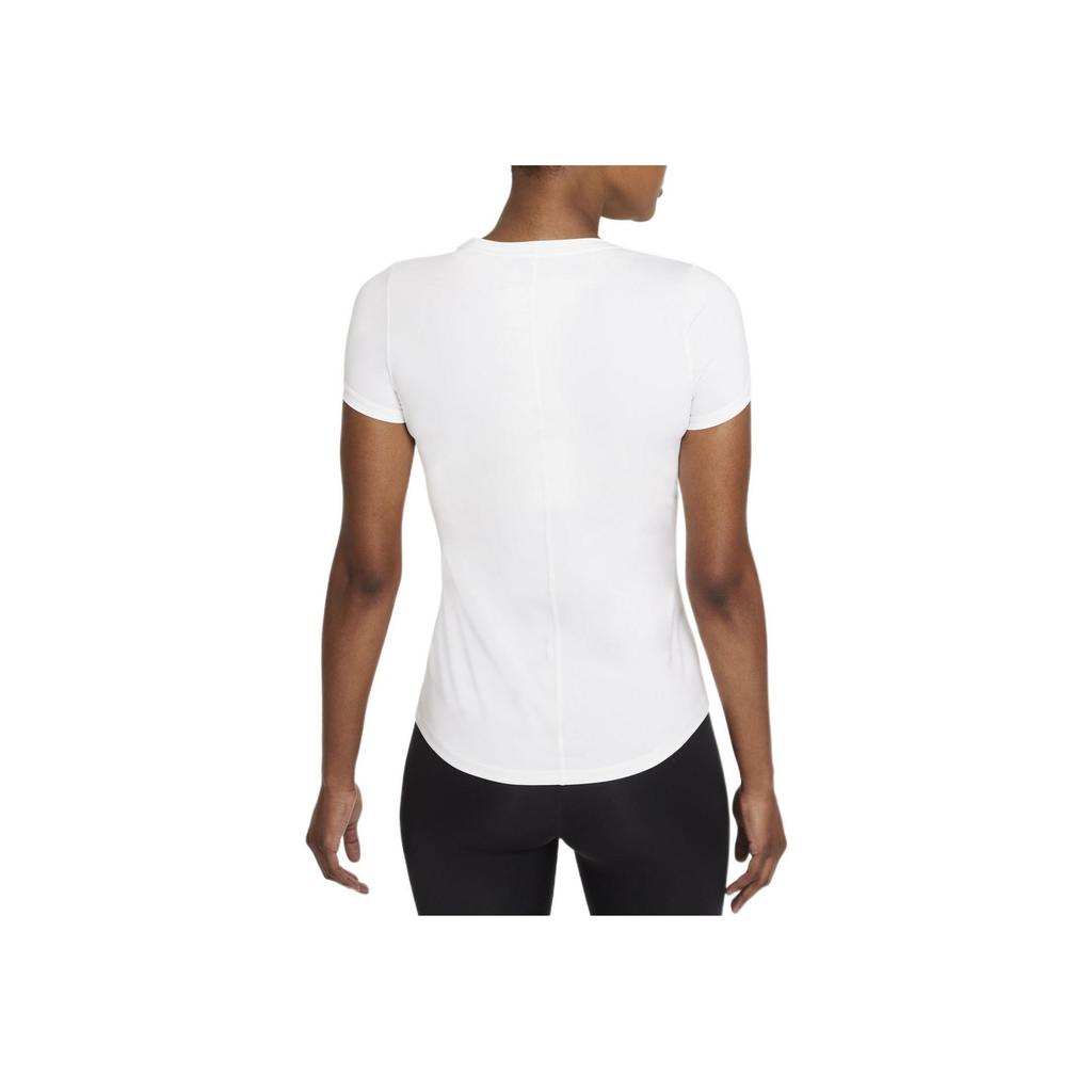 Nike Dri-FIT One Solid Logo Print Quick-Dry Casual Breathable Slim Fit Crew Neck Short Sleeve T-Shirt Women Tops White DD0627-100