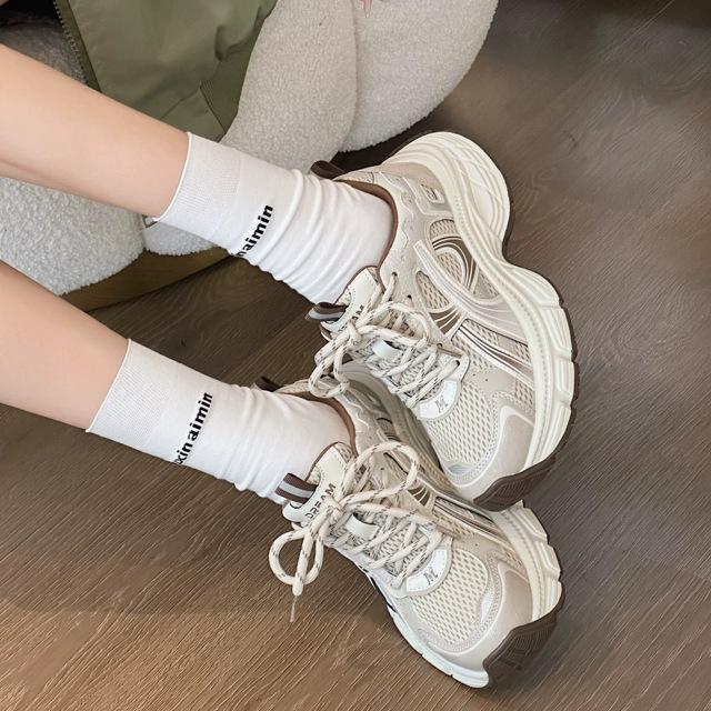 2025 Autumn New European Breathable Dad Shoes Women's Versatile Lightweight Soft-soled Sports Shoes Casual Shoes Women's Trend