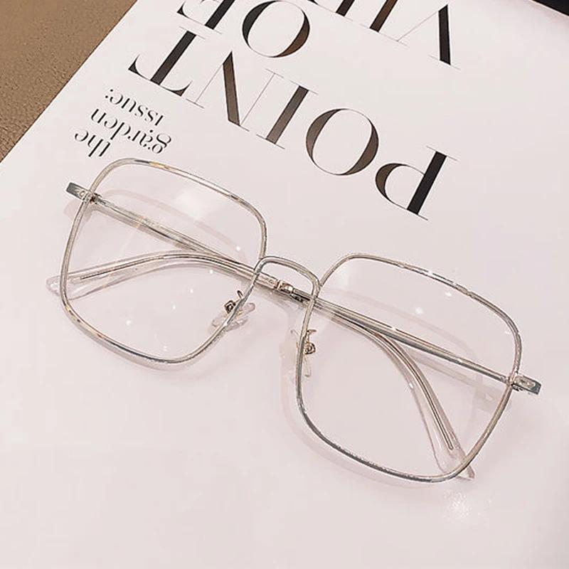 Computer Glasses Square Frame Anti Blue Light Alloy Eyewear for Women Men Blocking Square Spectacle Transparent Optical Glasses