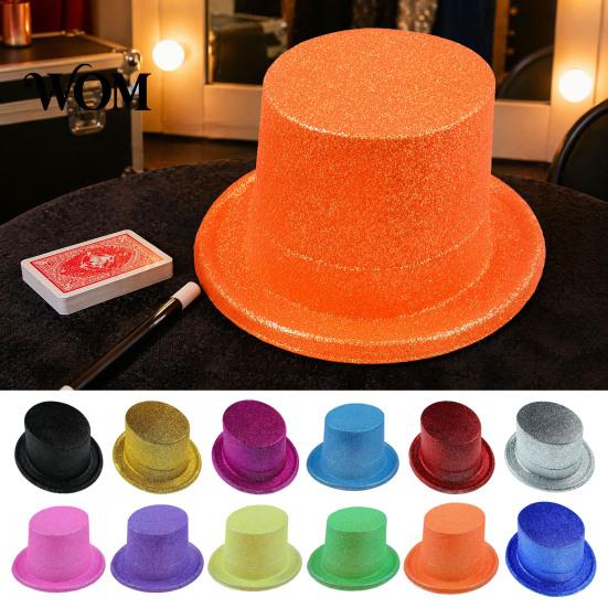 Versatile Top Hat for Birthday Celebrations Shiny Hats, Glitter Adult Kids, Colorful Magician Hat, Victorian Dress Up Christmas Sparkly Hats