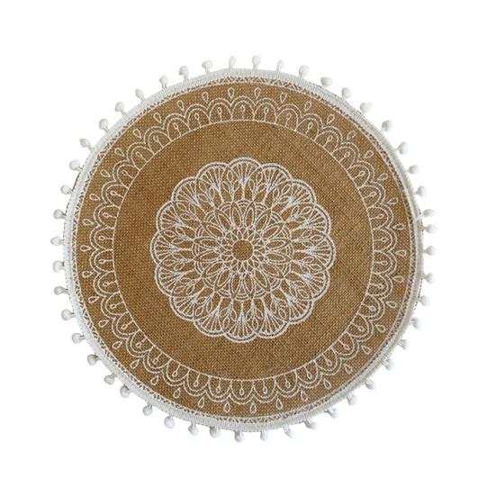 Ronde Jute Placemats voor Tafel, Geweven Jute Onderzetters, Rustieke Natuurlijke Vezel Matten voor Borden Kopjes, Boerderij Keuken Eetkamer Decor