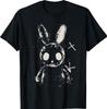 Maglietta con coniglio carino e inquietante, estetica alternativa goth grunge horror