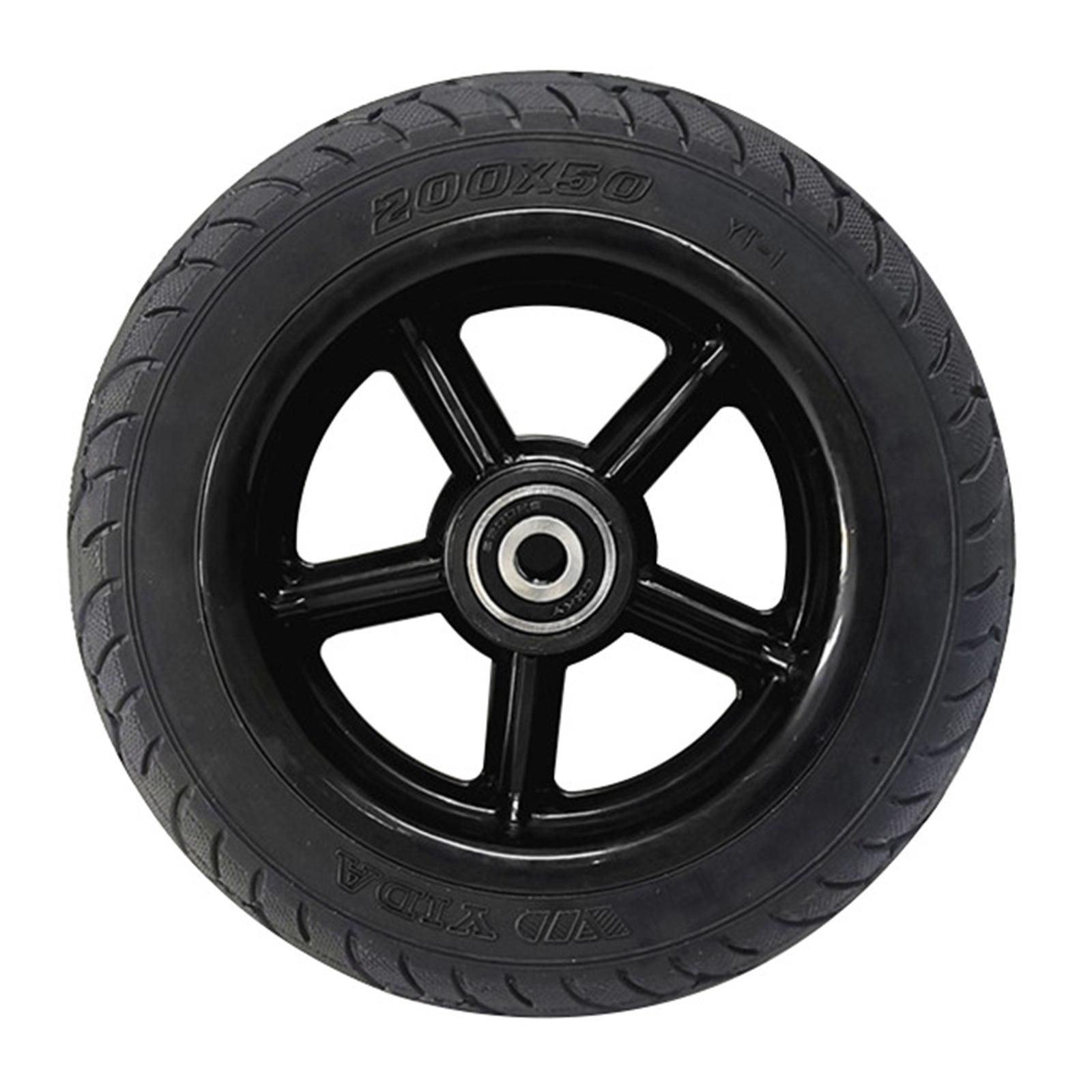 

Solid Rubber Wheel Replacements for Electric Scooter 8Inch 200x50 Inner Tube Wear Resistant Tire with Hub and Bearings