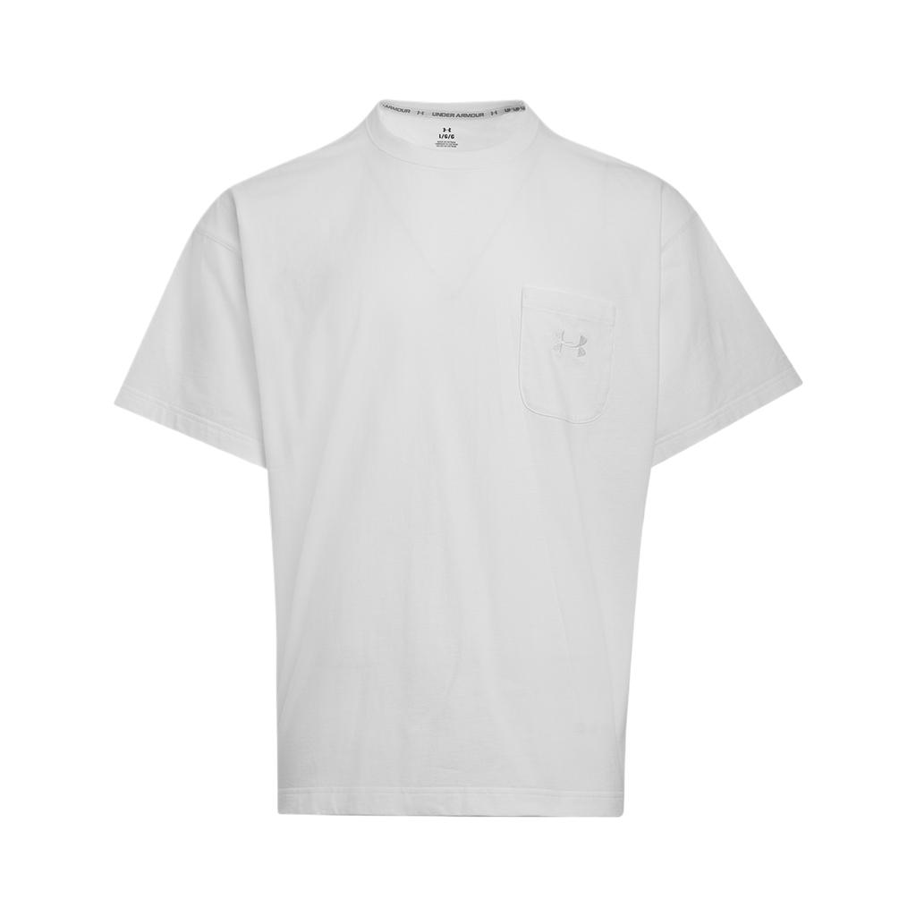 Under Armour Comfortable Casual Simple Versatile Solid Color Embroidered Logo Short Sleeve T-Shirt Unisex Tops White 1389372-100