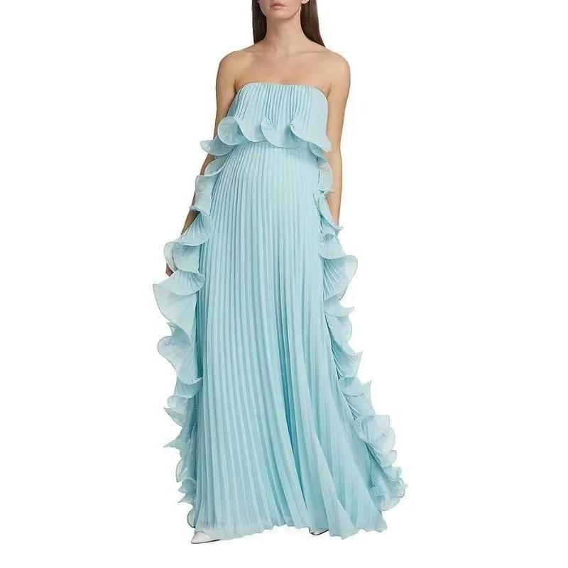 Women's Summer New Pleated Chest-wrapped Swinging Dress