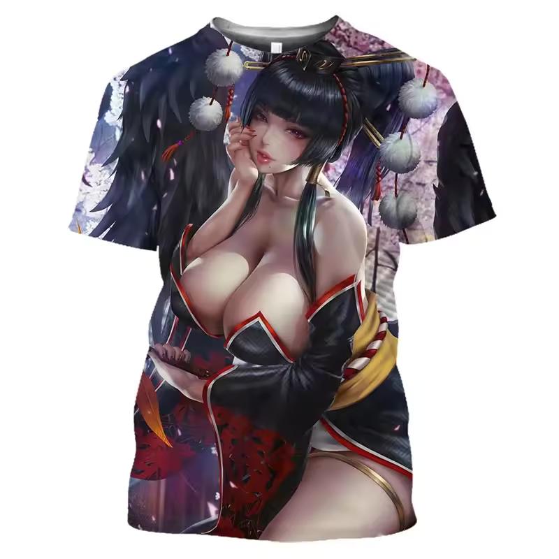Men's Summer Fashion Casual Loose Plus Size Pattern Printed Sports O Neck Short Sleeved 3D T-shirt Top