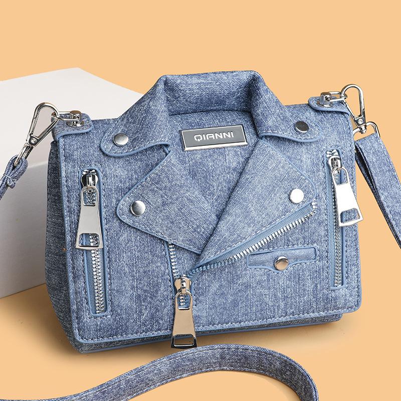 Personalisierte Nietjacke kleine Tasche Sommer 2025 neu Koreanische Version Mode Schultertasche Damen Denim Umhängetasche