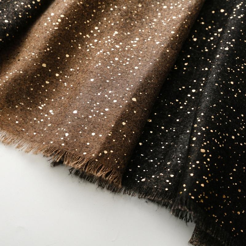 180*88cm Gradient color Gold Foil Wrap Scarfs for Women Fashion Hijab Shimmer Sparkle Womens Scarves Bling Bling Shawls Cotton Feeling Shawl Scarf