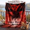 Custom Text Flannel Throw Blanket, Lightweight Cozy Bed Sofa BlanketBride of Frankenstein