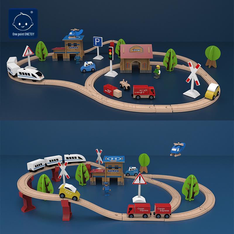 88-Piece Wooden Train and Farm Set for Kids, Educational Toy for Ages 3+