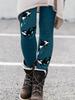 Women's High Waist Yoga Leggings Slim Fit Streetwear Cat Digital Print Stretch Fitness Workout Pants