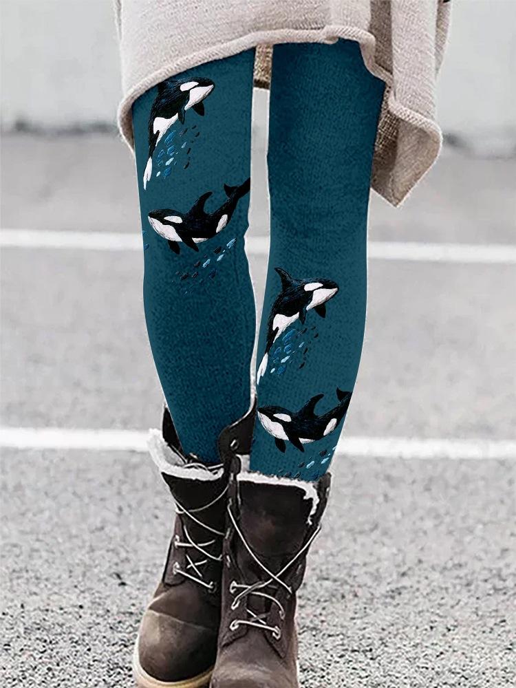 Women's High Waist Yoga Leggings Slim Fit Streetwear Cat Digital Print Stretch Fitness Workout Pants