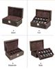 Handmade Retro Crazy Horse Leather Watch Display & Collection Box - Ten-Slot Drop-Proof Design