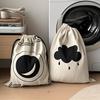 1pc Classic Style Foldable Laundry Storage Bag with Drawstring, Non-Woven Fabric Organizer, Multi-Purpose Clothes Hamper with Handle