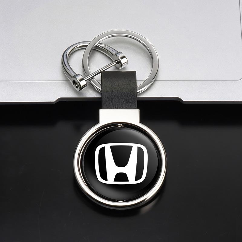 Car Styling Alloy Keyring Motorcycle Leather Keychain For Honda Mugen Power CBR Civic Fit Jazz Accord Pilot CRV Odyssey City HRV LK6
