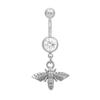 Gaibei Edelstahl Seepferdchen Bauchnabelpiercing mit buntem Diamanten - Modischer Piercing Schmuck