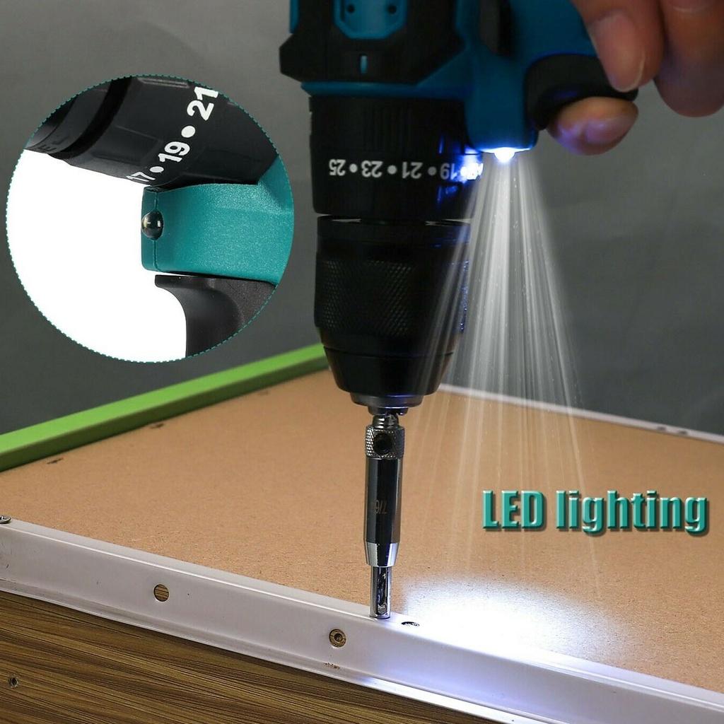13mm 18V 1/2 Hammer Drill Power Tools Fit For Makita Battery Cordless Brushless Electric Drill Impact Screwdriver Flat Hammer