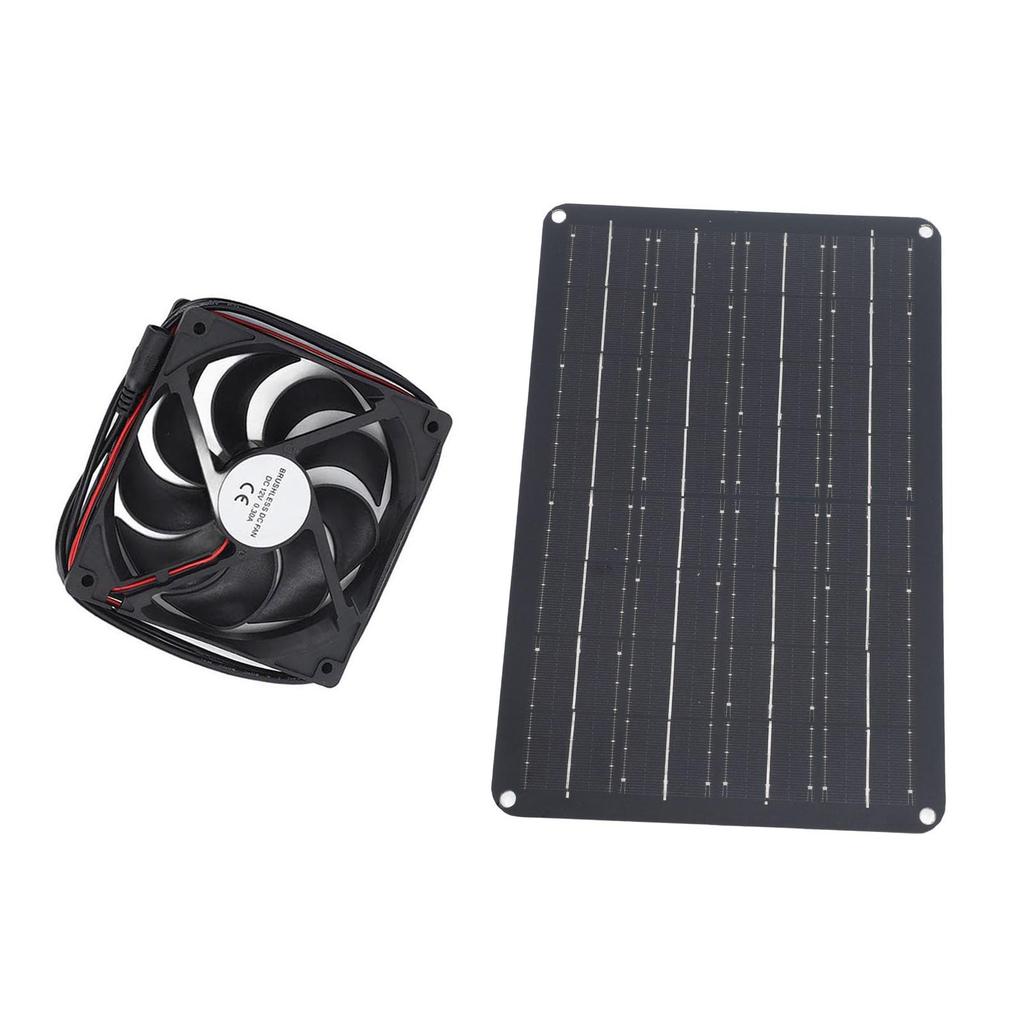 Solar Panel Fan Kit 15W 12V Exhaust Fan with 4.9ft Cable Window Vent Fan for Small Green House Coops Sheds Pet Houses